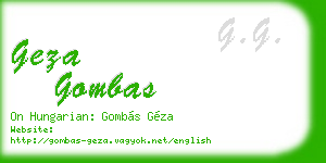 geza gombas business card