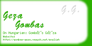 geza gombas business card